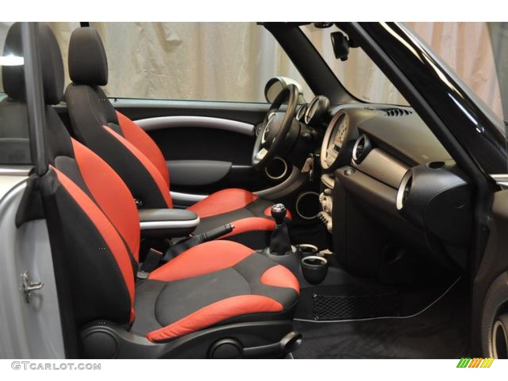 2010 Cooper S Convertible - Pure Silver Metallic / Rooster Red Leather/Carbon Black photo #6