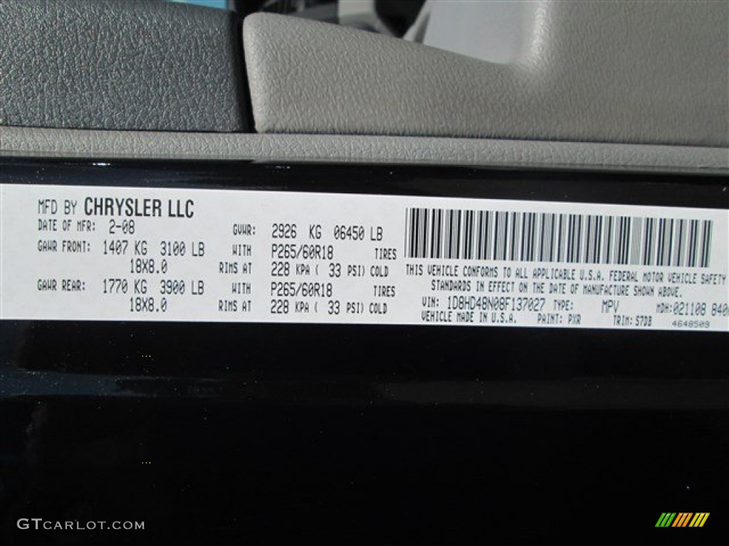 2008 Durango SLT - Brilliant Black / Dark/Light Slate Gray photo #11
