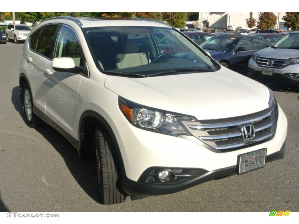 2012 CR-V EX-L - White Diamond Pearl / Beige photo #2