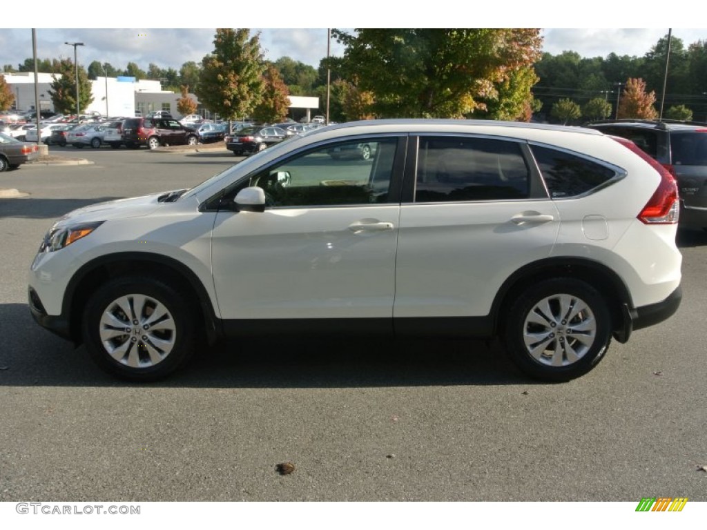 2012 CR-V EX-L - White Diamond Pearl / Beige photo #3