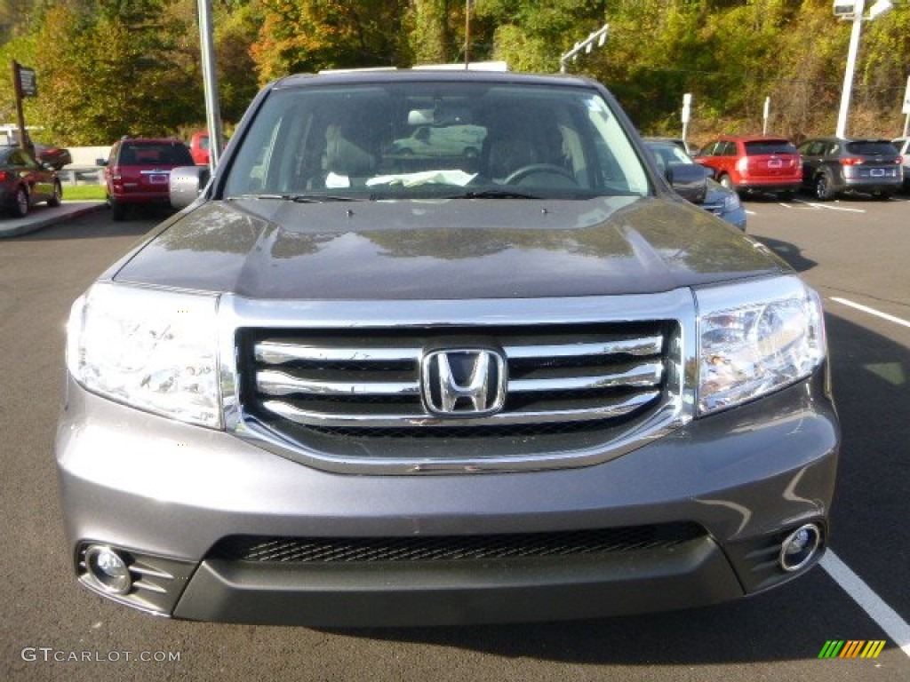 2014 Pilot EX-L 4WD - Modern Steel Metallic / Black photo #8