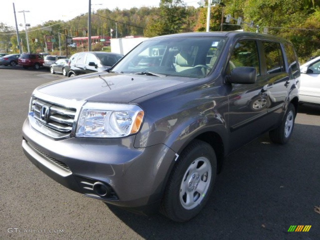 2014 Pilot LX 4WD - Modern Steel Metallic / Gray photo #7