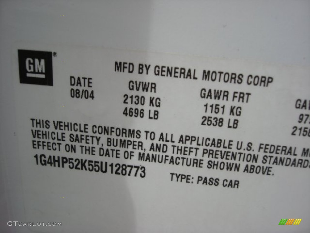 2005 LeSabre Custom - White Opal / Gray photo #26