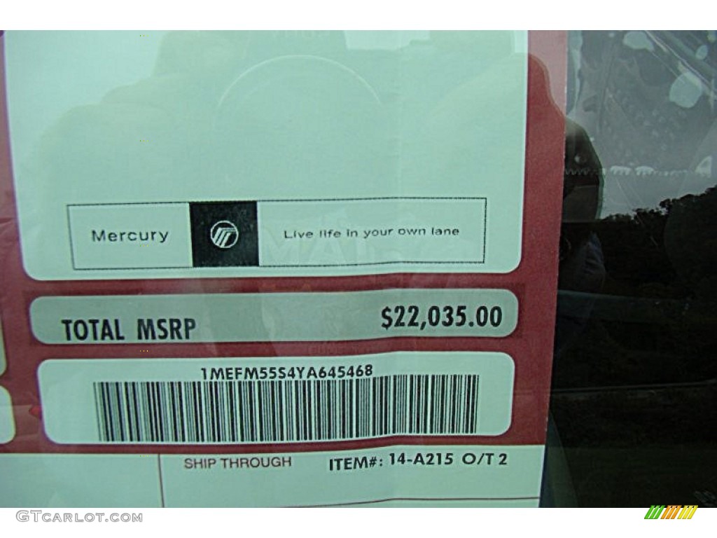 2000 Mercury Sable LS Premium Sedan Window Sticker Photo #86862378