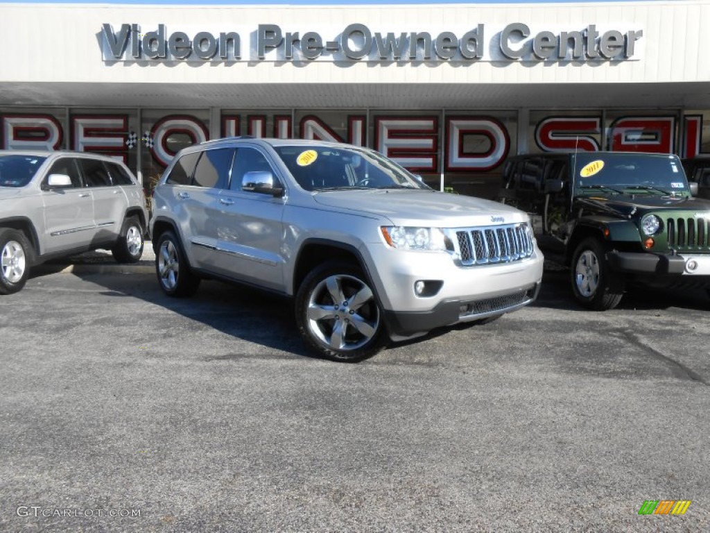 2011 Grand Cherokee Overland 4x4 - Bright Silver Metallic / Black photo #1