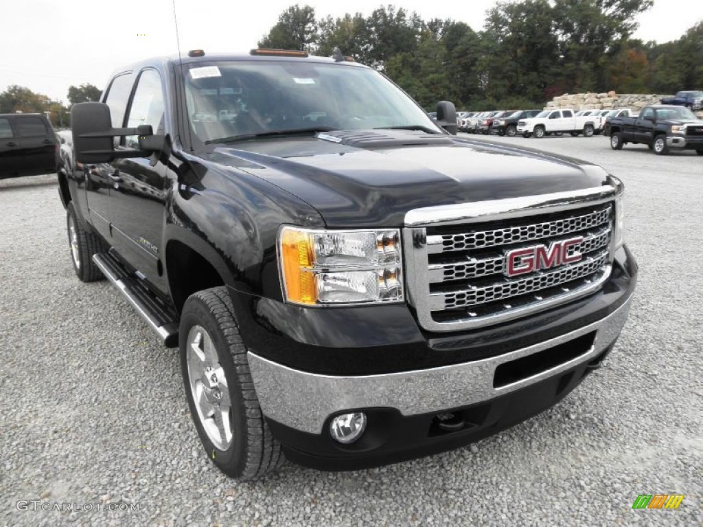 Onyx Black 2014 GMC Sierra 2500HD SLT Crew Cab 4x4 Exterior Photo #86872623