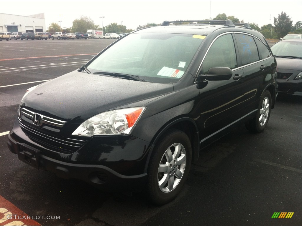 2009 CR-V EX - Crystal Black Pearl / Ivory photo #3