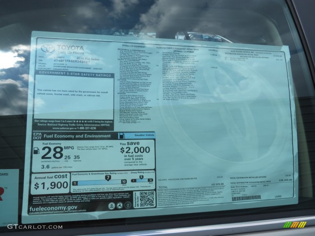 2014 Camry XLE - Champagne Mica / Ivory photo #36