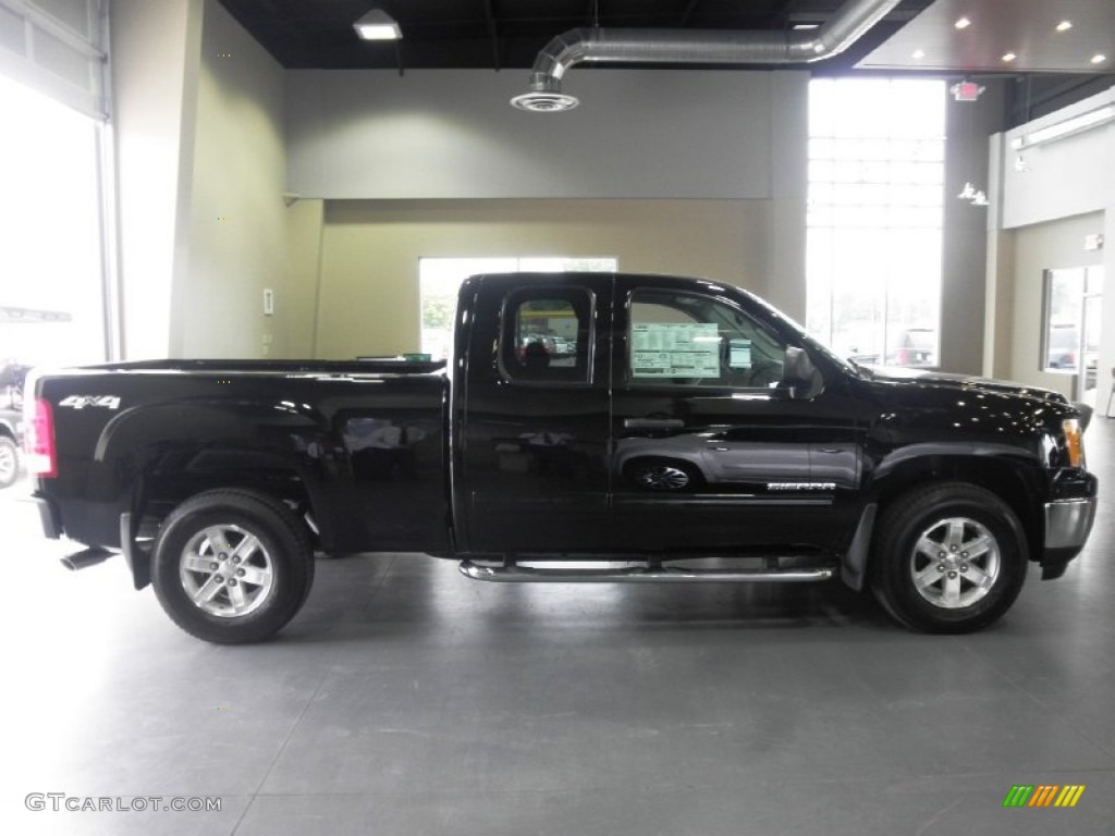 2013 Sierra 1500 SLE Extended Cab 4x4 - Onyx Black / Ebony photo #1