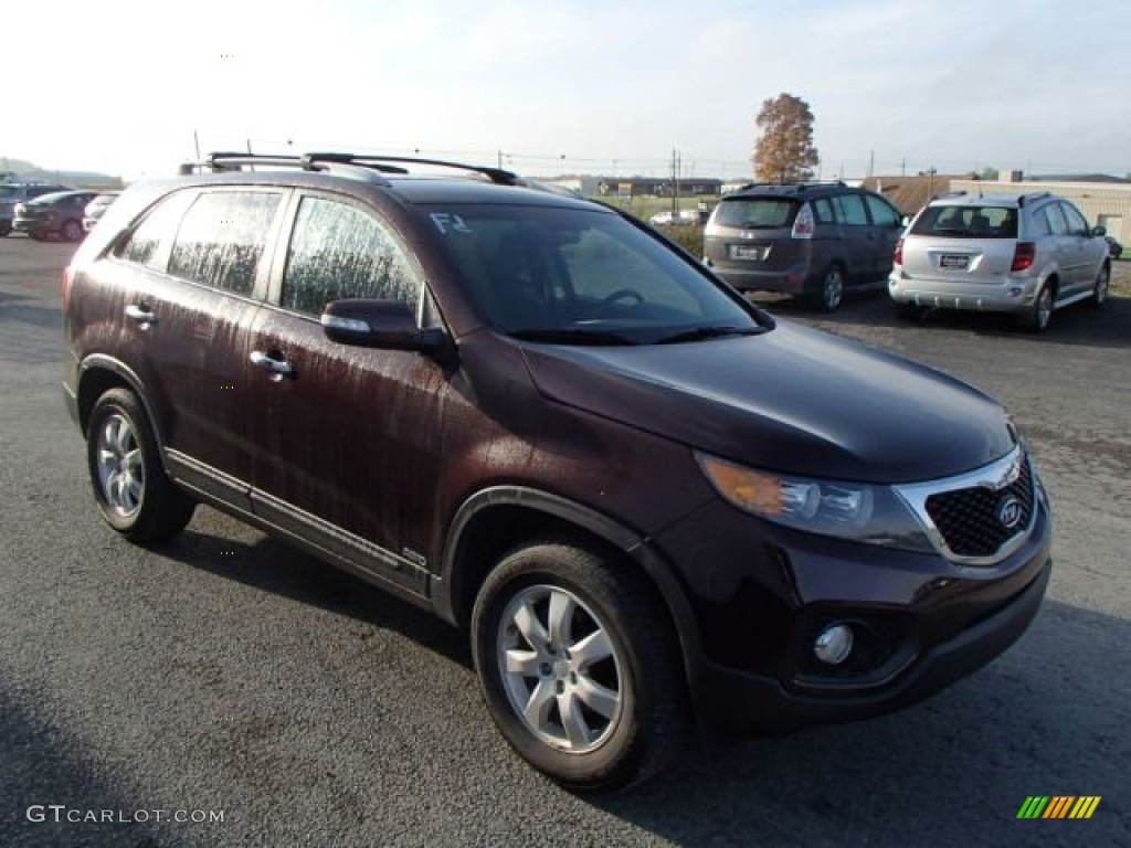 2011 Sorento LX AWD - Dark Cherry / Black photo #4