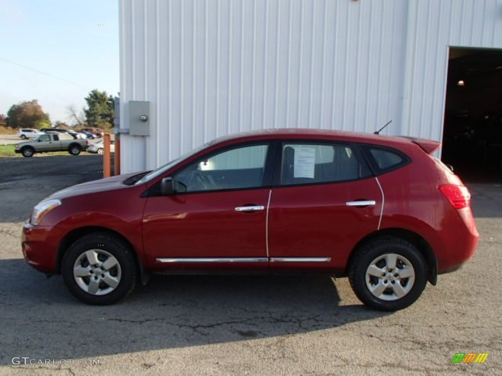 2011 Rogue S AWD - Cayenne Red / Black photo #1