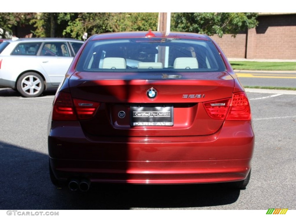 2011 3 Series 328i xDrive Sedan - Vermillion Red Metallic / Oyster/Black Dakota Leather photo #4