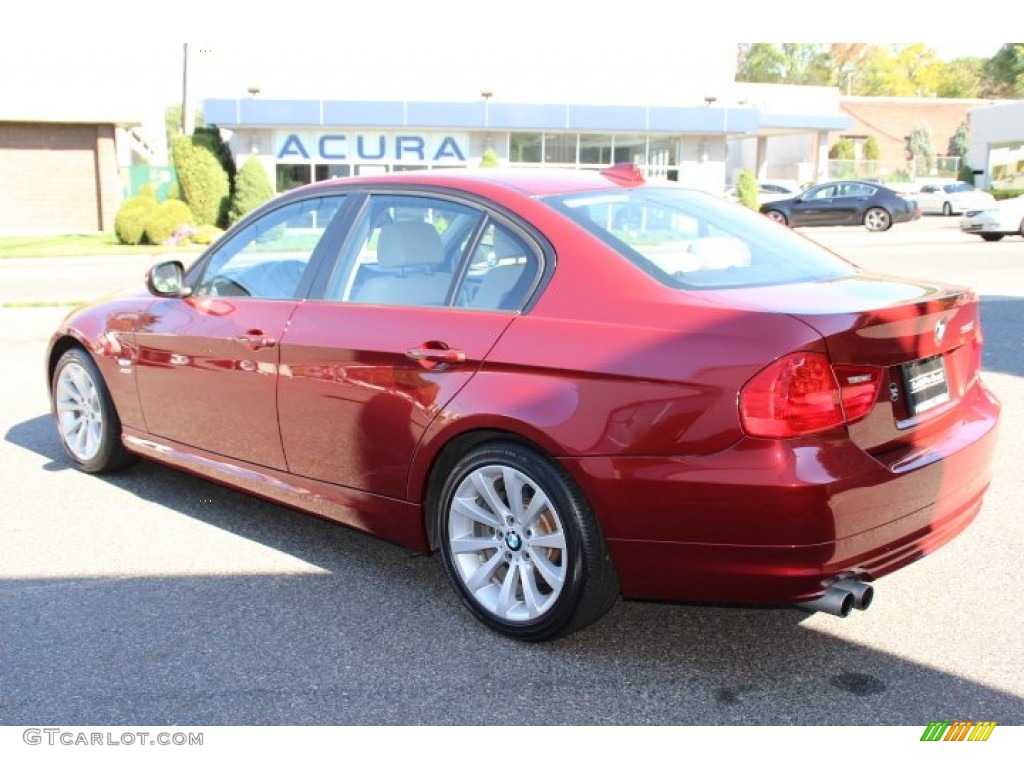 2011 3 Series 328i xDrive Sedan - Vermillion Red Metallic / Oyster/Black Dakota Leather photo #5