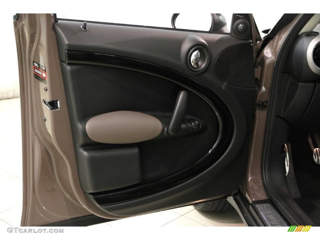 2011 Mini Cooper S Countryman All4 AWD Light Coffee Lounge Leather Door Panel Photo #86883054