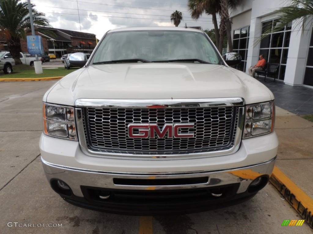 2012 Sierra 1500 SLT Crew Cab 4x4 - White Diamond Tricoat / Very Dark Cashmere/Light Cashmere photo #2