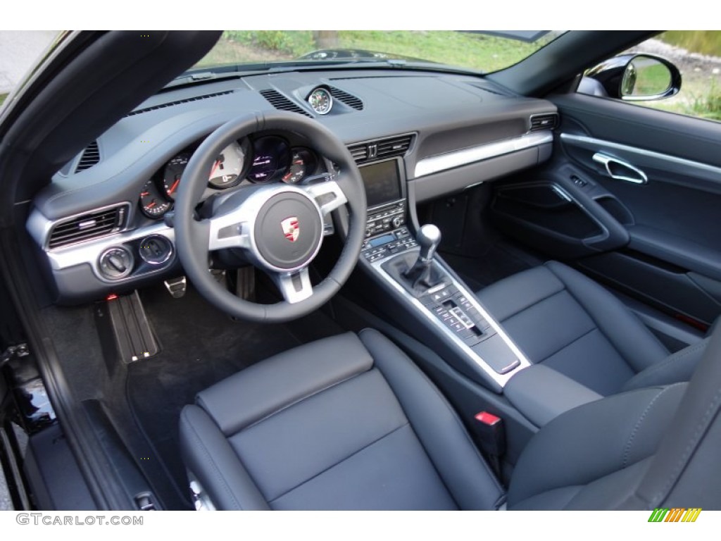 Black Interior 2014 Porsche 911 Carrera 4S Cabriolet Photo #86884107