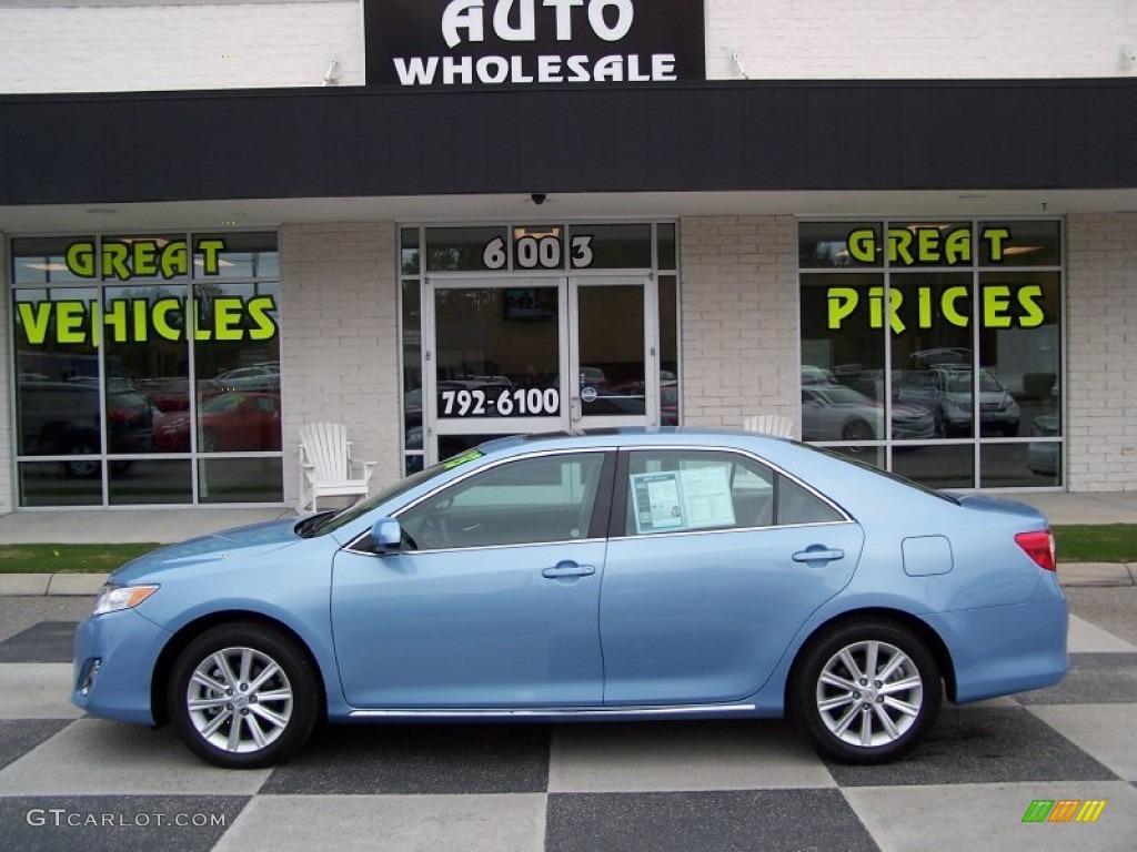 2013 Camry XLE - Clearwater Blue Metallic / Ash photo #1