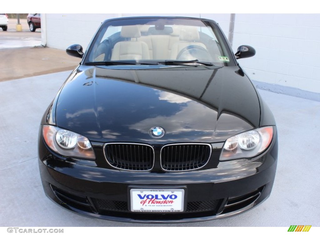 2008 1 Series 128i Convertible - Jet Black / Taupe photo #2