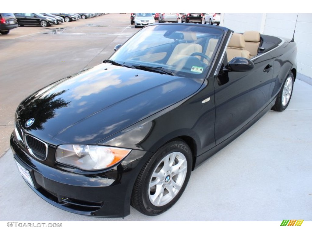2008 1 Series 128i Convertible - Jet Black / Taupe photo #3