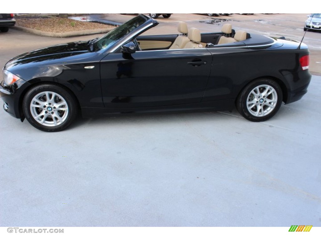 2008 1 Series 128i Convertible - Jet Black / Taupe photo #4