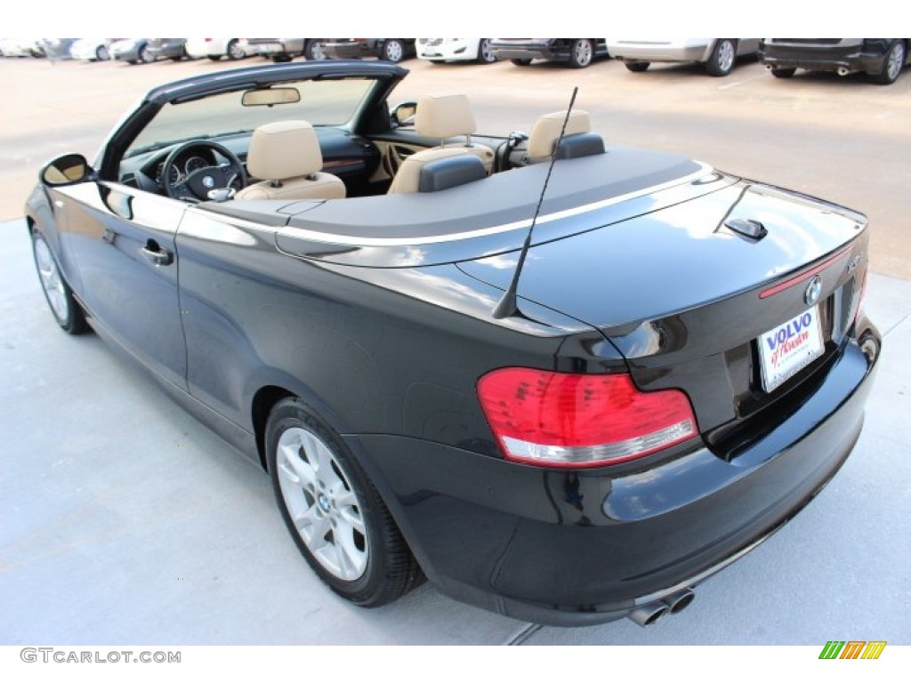 2008 1 Series 128i Convertible - Jet Black / Taupe photo #5