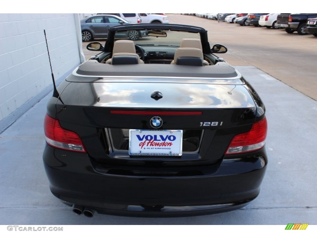 2008 1 Series 128i Convertible - Jet Black / Taupe photo #6