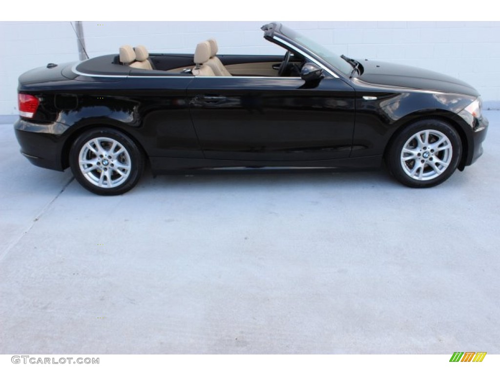 2008 1 Series 128i Convertible - Jet Black / Taupe photo #8