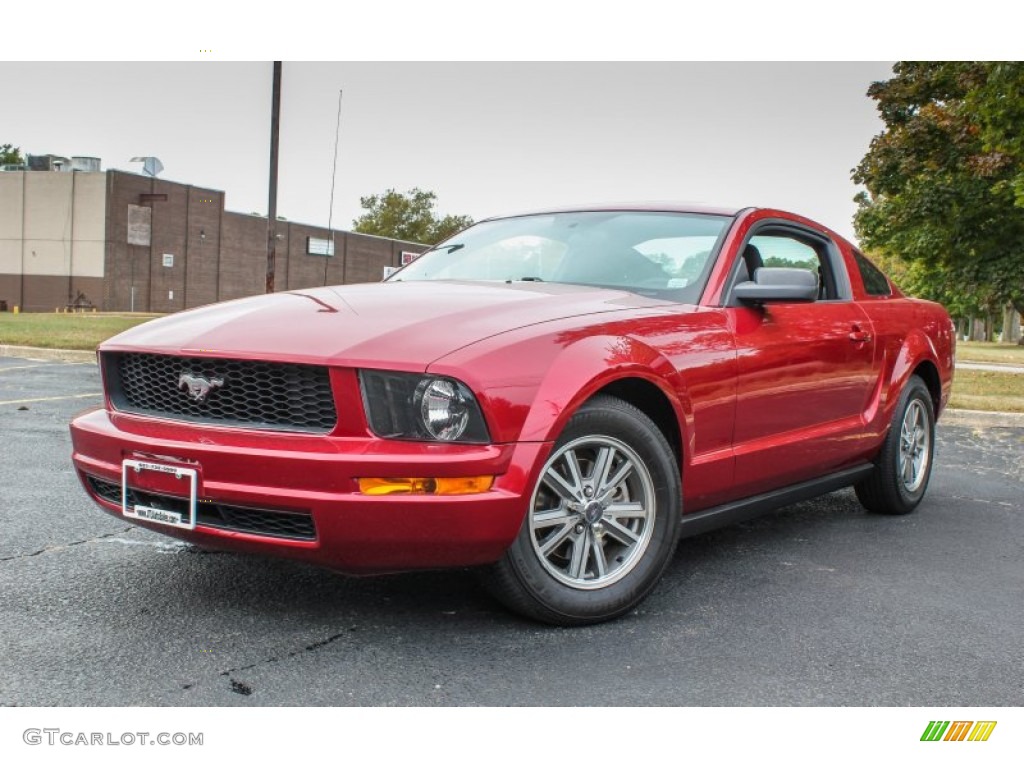 2005 Mustang V6 Deluxe Coupe - Redfire Metallic / Dark Charcoal photo #1