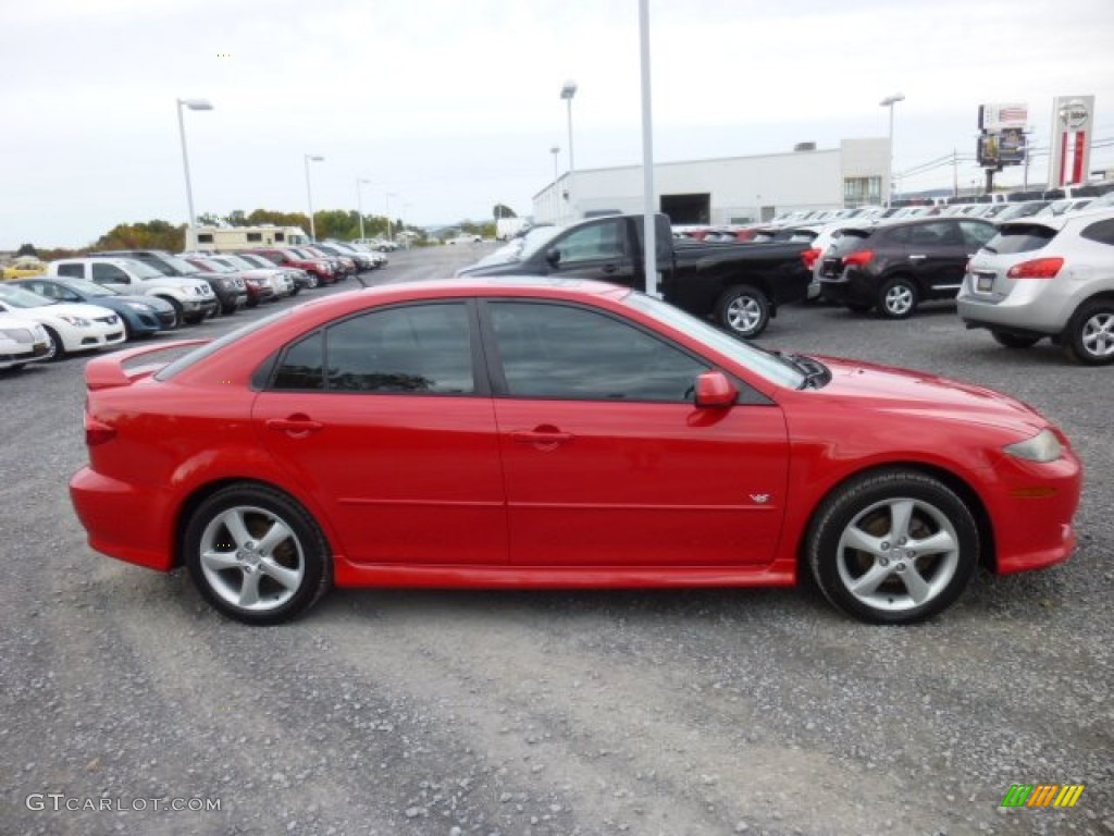 2004 MAZDA6 s Hatchback - Volcanic Red / Gray photo #12