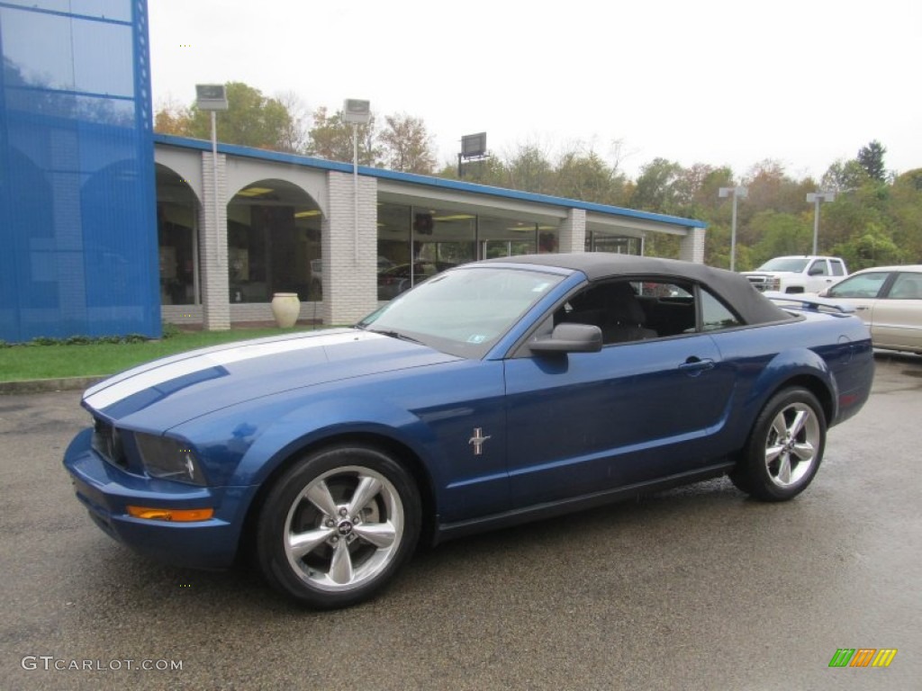 2008 Mustang V6 Deluxe Convertible - Vista Blue Metallic / Dark Charcoal photo #1