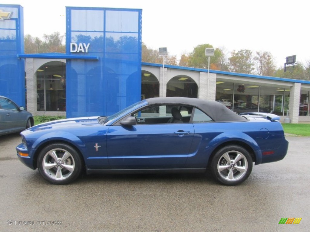 2008 Mustang V6 Deluxe Convertible - Vista Blue Metallic / Dark Charcoal photo #2