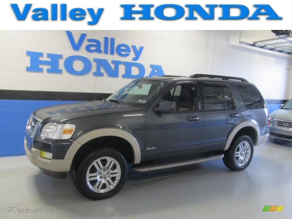 2010 Explorer Eddie Bauer 4x4 - Black Pearl Slate Metallic / Black/Camel photo #1
