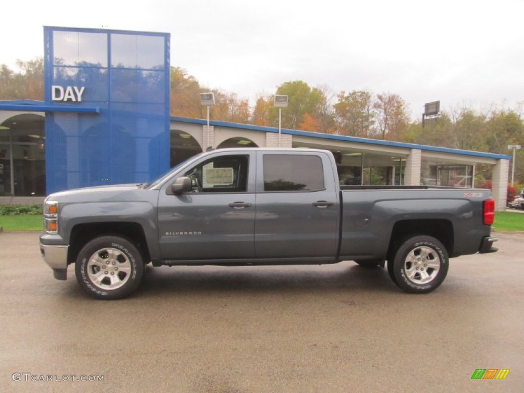 2014 Silverado 1500 LT Crew Cab 4x4 - Blue Granite Metallic / Jet Black photo #2