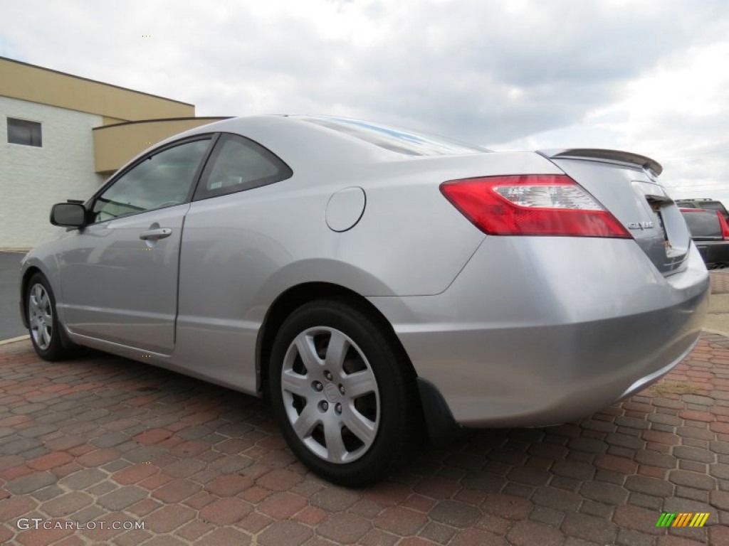 2007 Civic LX Coupe - Alabaster Silver Metallic / Gray photo #2