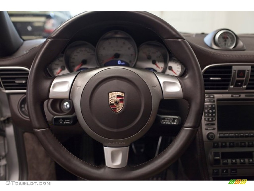 2007 Porsche 911 Turbo Coupe Cocoa Steering Wheel Photo #86906167