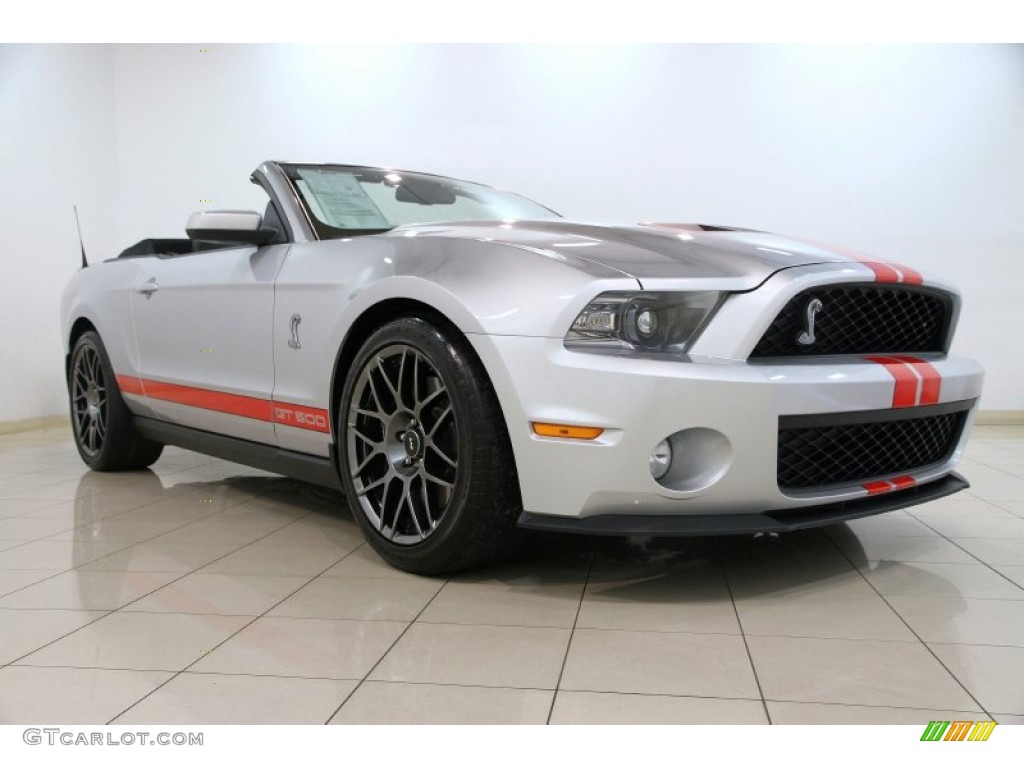 2012 Mustang Shelby GT500 Convertible - Ingot Silver Metallic / Charcoal Black/Red photo #1