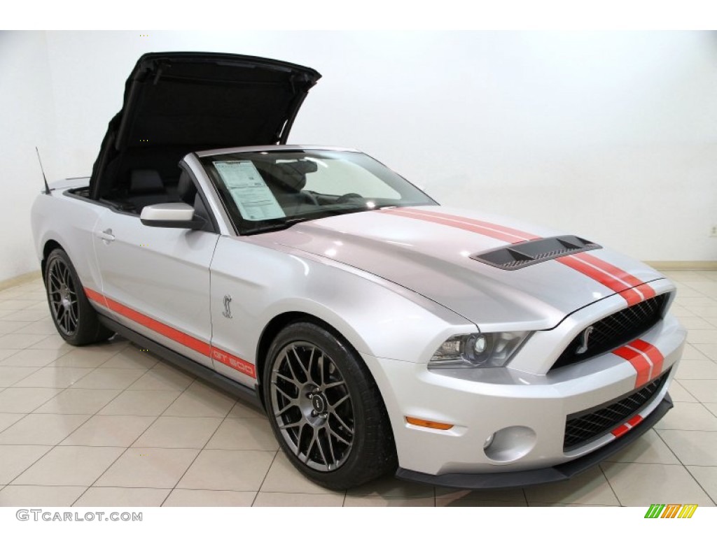 2012 Mustang Shelby GT500 Convertible - Ingot Silver Metallic / Charcoal Black/Red photo #5