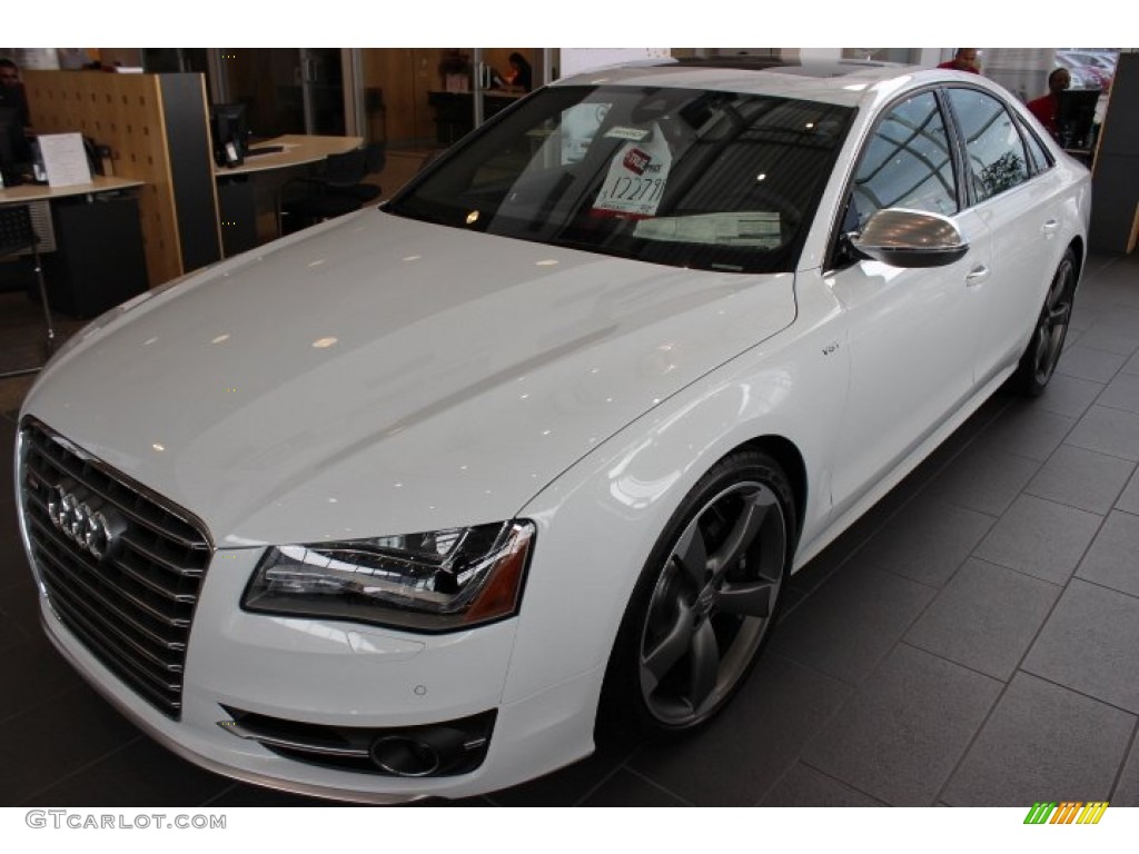 Glacier White Metallic 2014 Audi S8 quattro S Exterior Photo #86908570