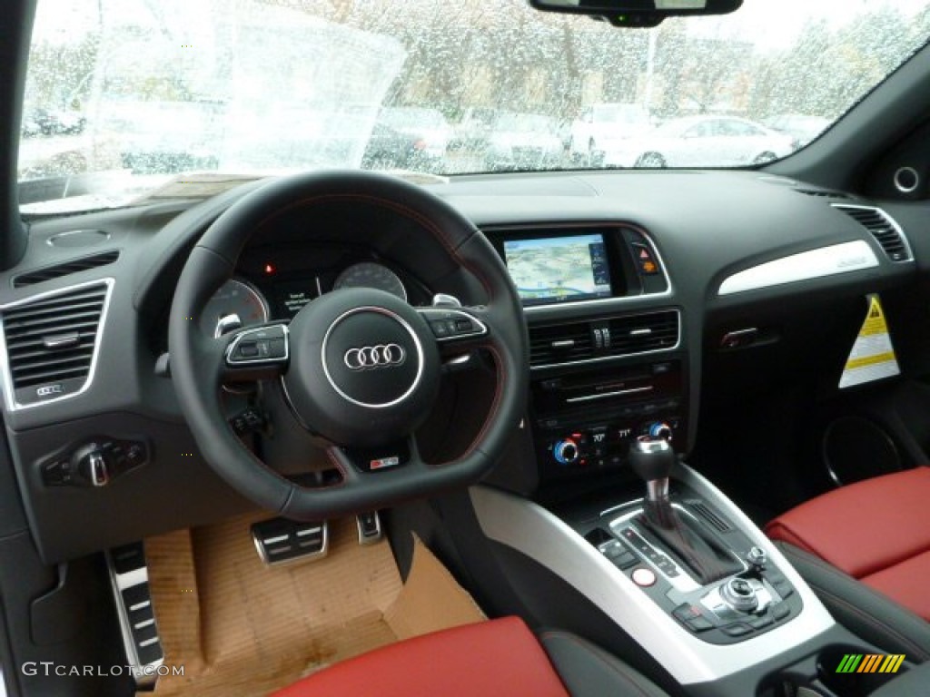 Black/Magma Red Interior 2014 Audi SQ5 Premium plus 3.0 TFSI quattro Photo #86909554