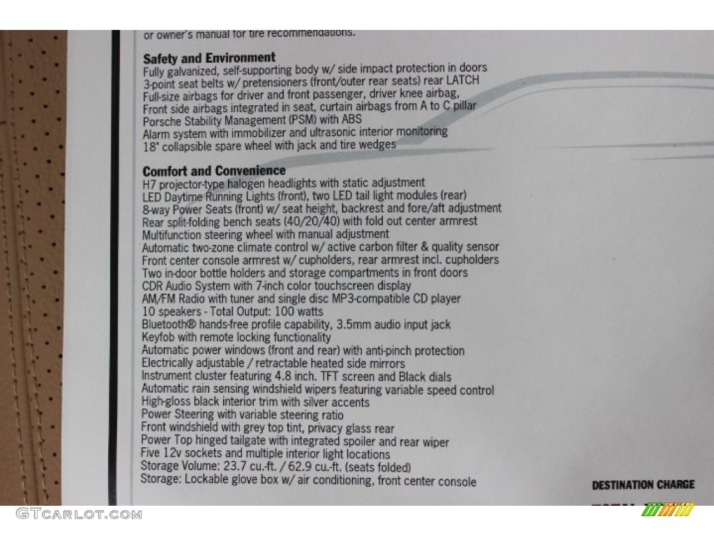 2014 Porsche Cayenne Standard Cayenne Model Window Sticker Photo #86910091