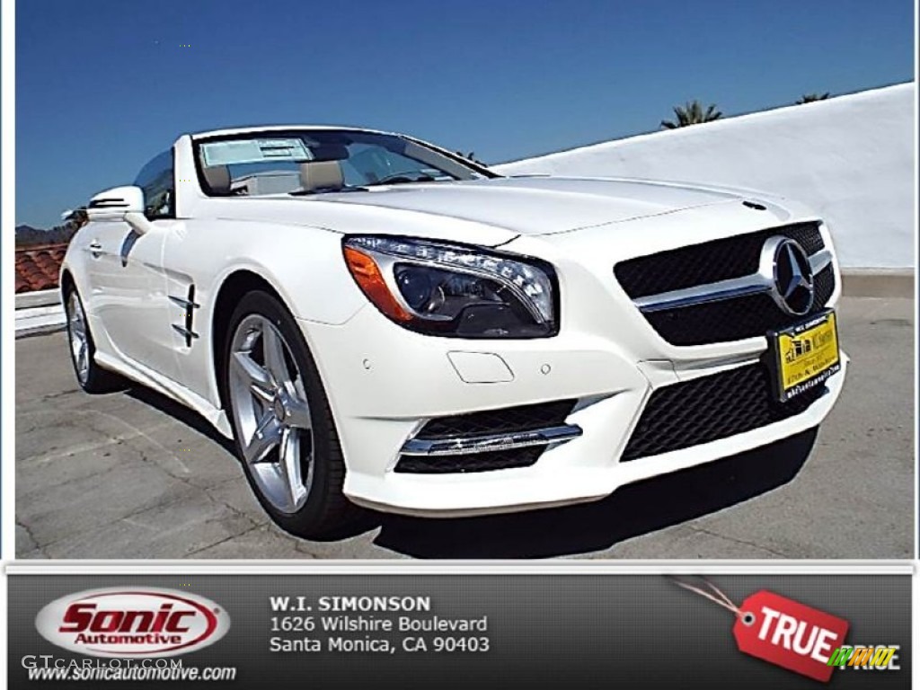 2014 SL 550 Roadster - Diamond White Metallic / Beige/Brown photo #1