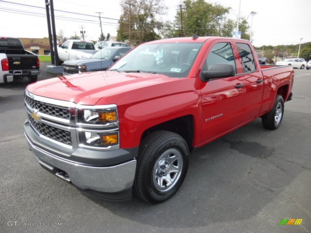 2014 Silverado 1500 WT Double Cab 4x4 - Victory Red / Jet Black/Dark Ash photo #3