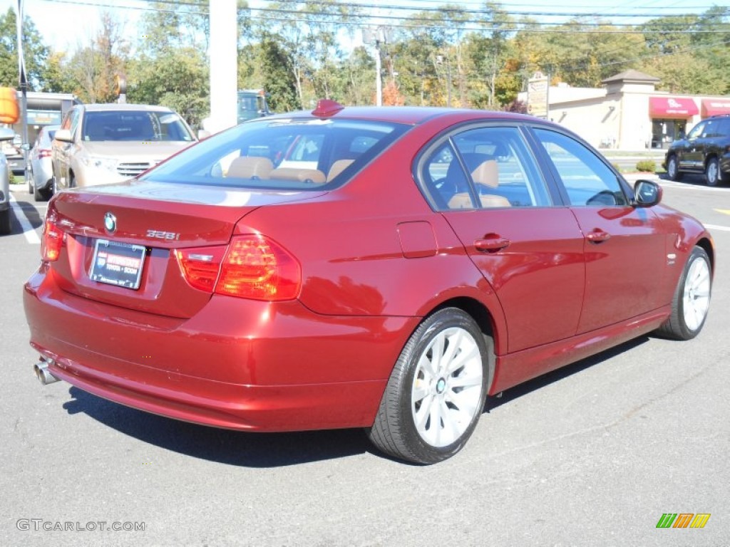 2011 3 Series 328i xDrive Sedan - Vermillion Red Metallic / Saddle Brown Dakota Leather photo #4