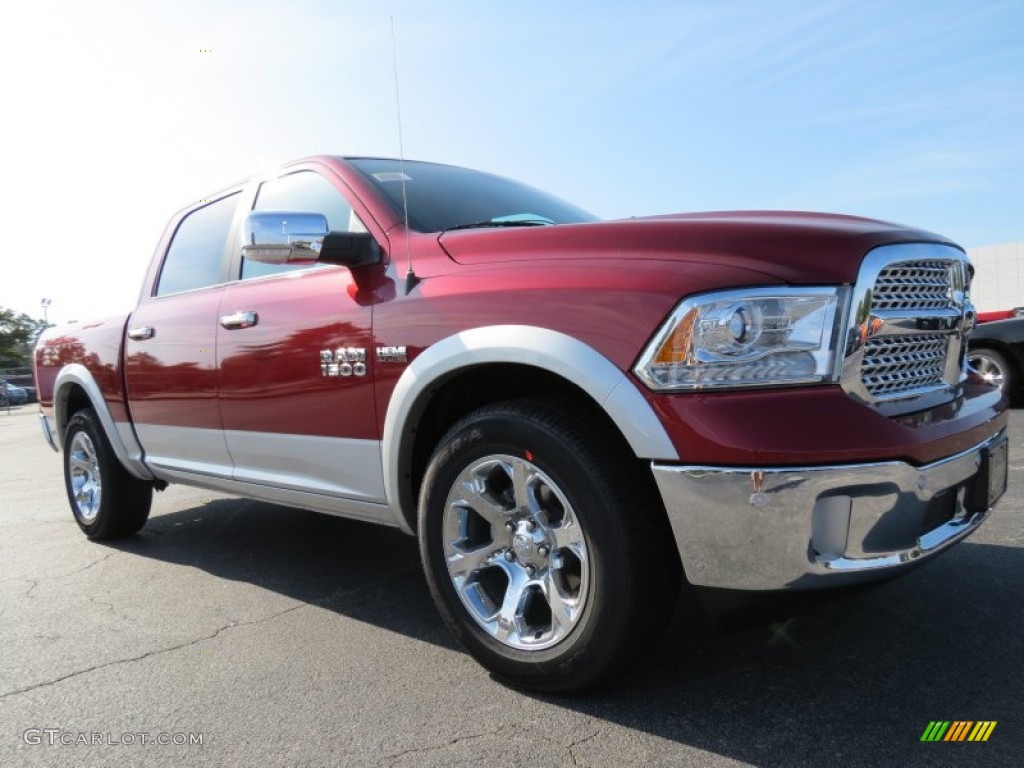 Deep Cherry Red Crystal Pearl 2014 Ram 1500 Laramie Crew Cab Exterior Photo #86916247