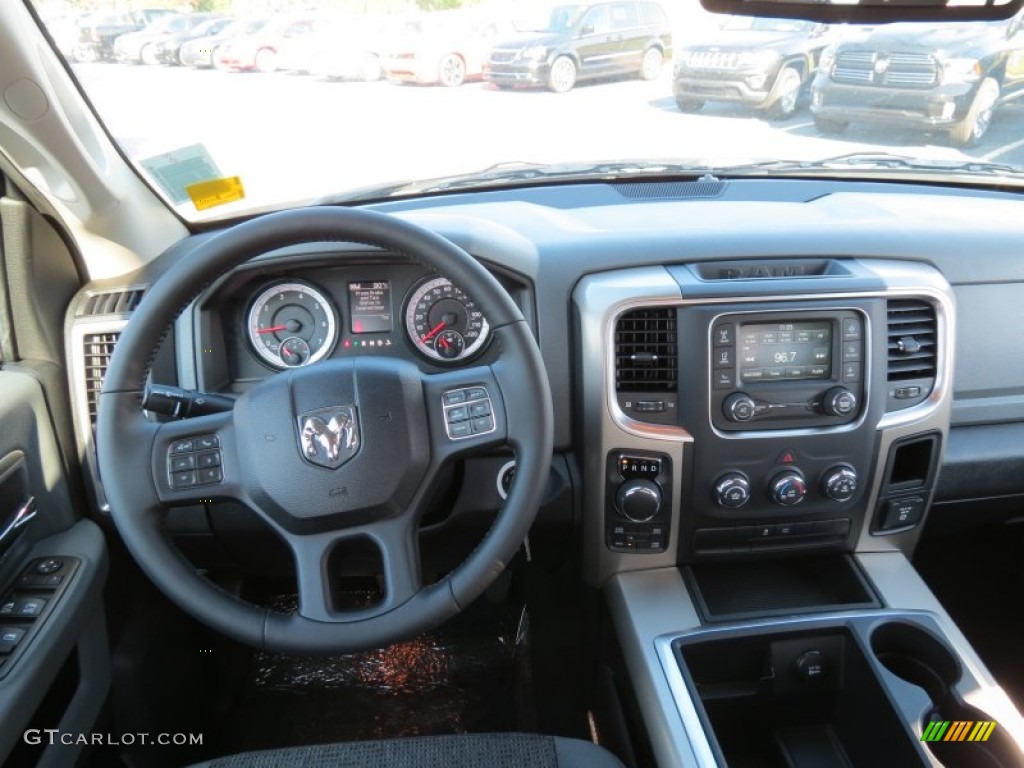 2014 1500 Big Horn Quad Cab 4x4 - Bright White / Black/Diesel Gray photo #9