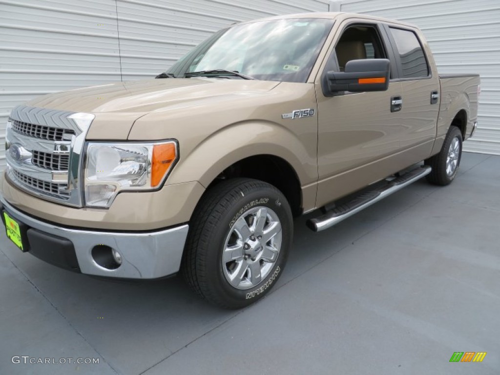 2013 F150 XLT SuperCrew - Pale Adobe Metallic / Adobe photo #7