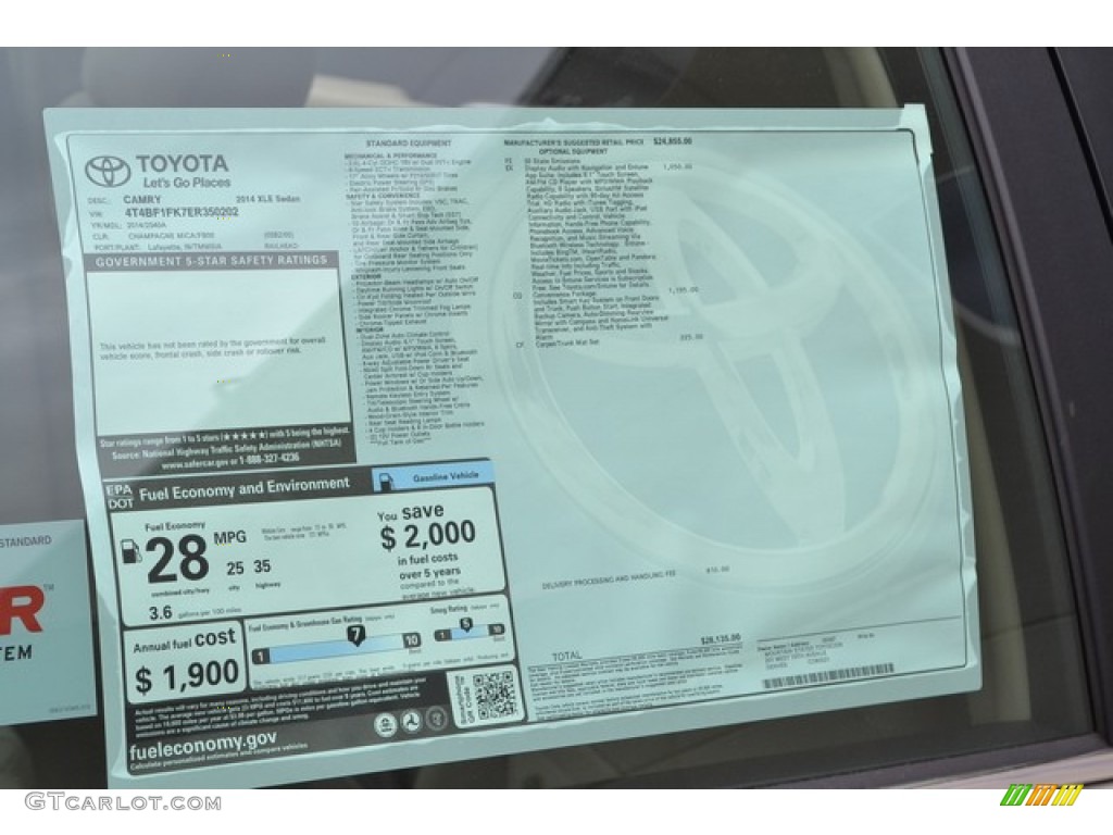 2014 Camry XLE - Champagne Mica / Ivory photo #11