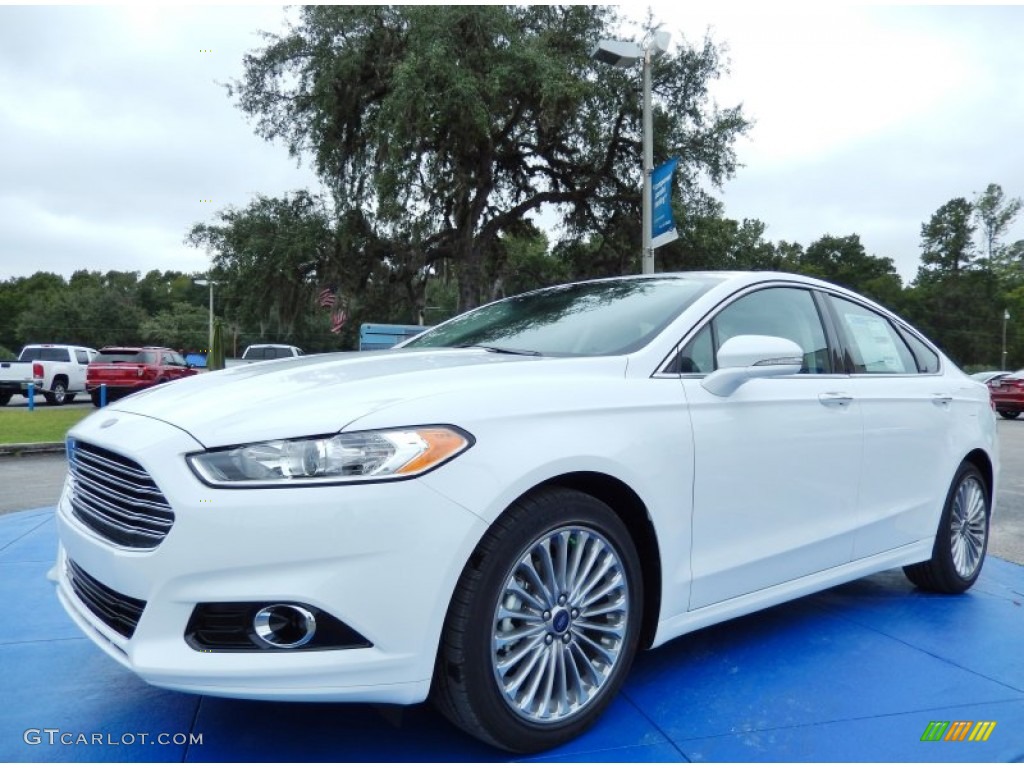 Oxford White 2014 Ford Fusion Titanium Exterior Photo #86927554