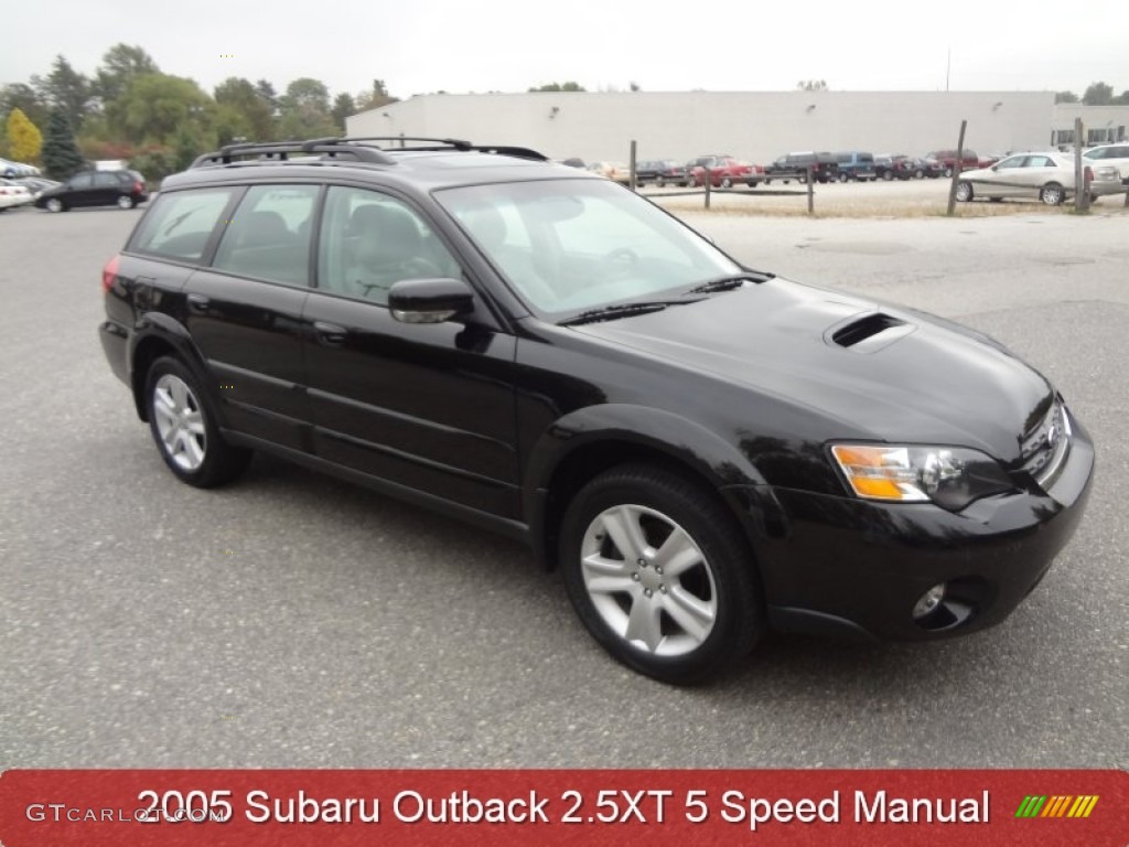 2005 Outback 2.5XT Limited Wagon - Obsidian Black Pearl / Taupe photo #1