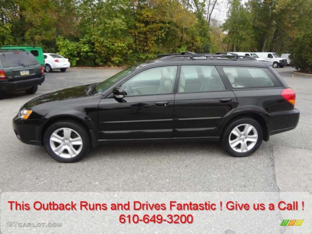 2005 Outback 2.5XT Limited Wagon - Obsidian Black Pearl / Taupe photo #3